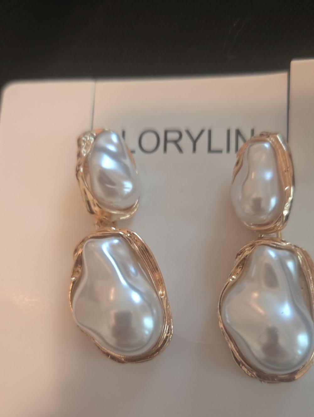 Gold-Tone Baroque Pearl Drop Earrings
